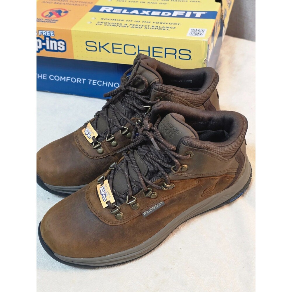 Skechers Men's USA Meroe - Pikeman Round Toe Waterproof Slip-Ins Boot siz 10